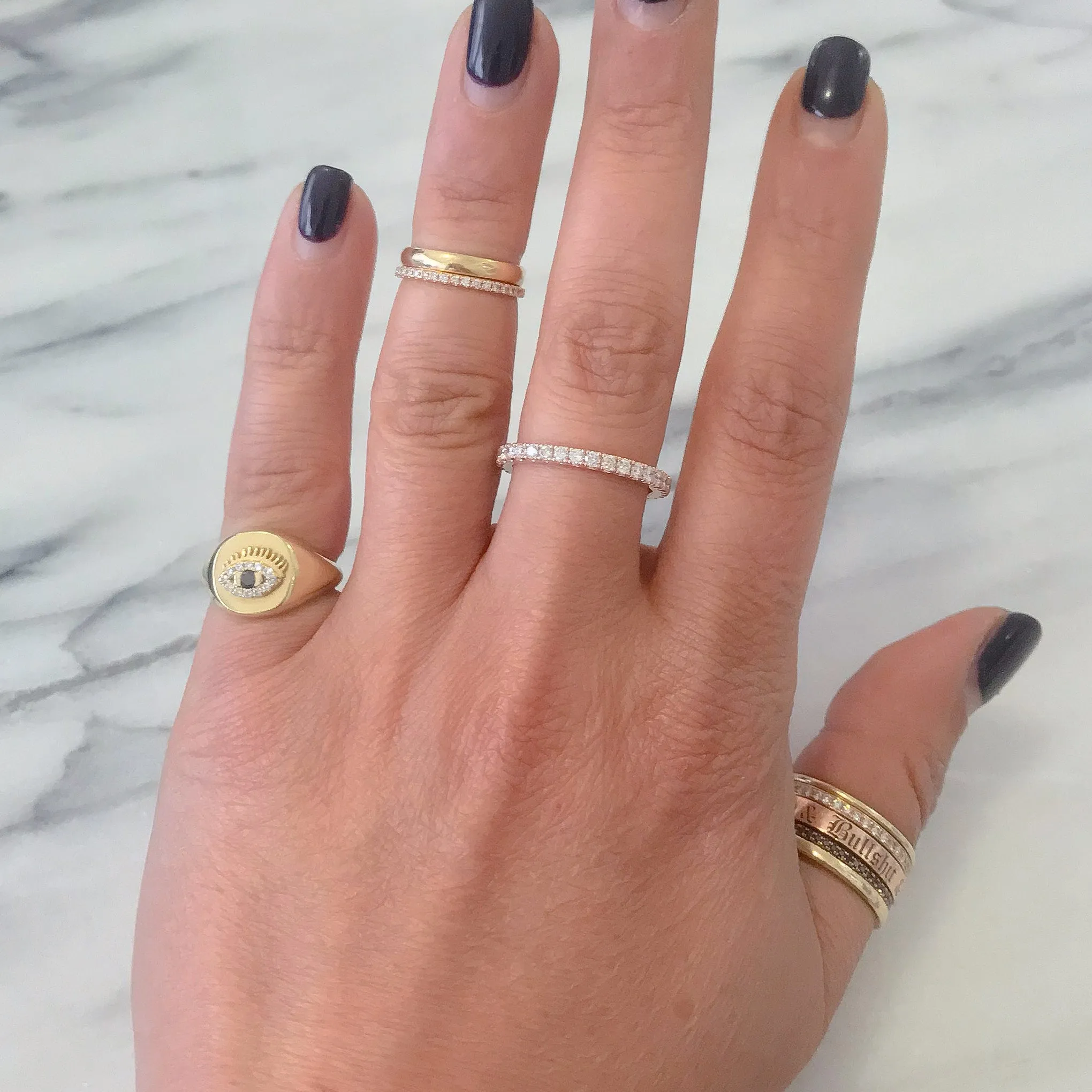 14K Gold Pavé Diamond Full Eternity Band