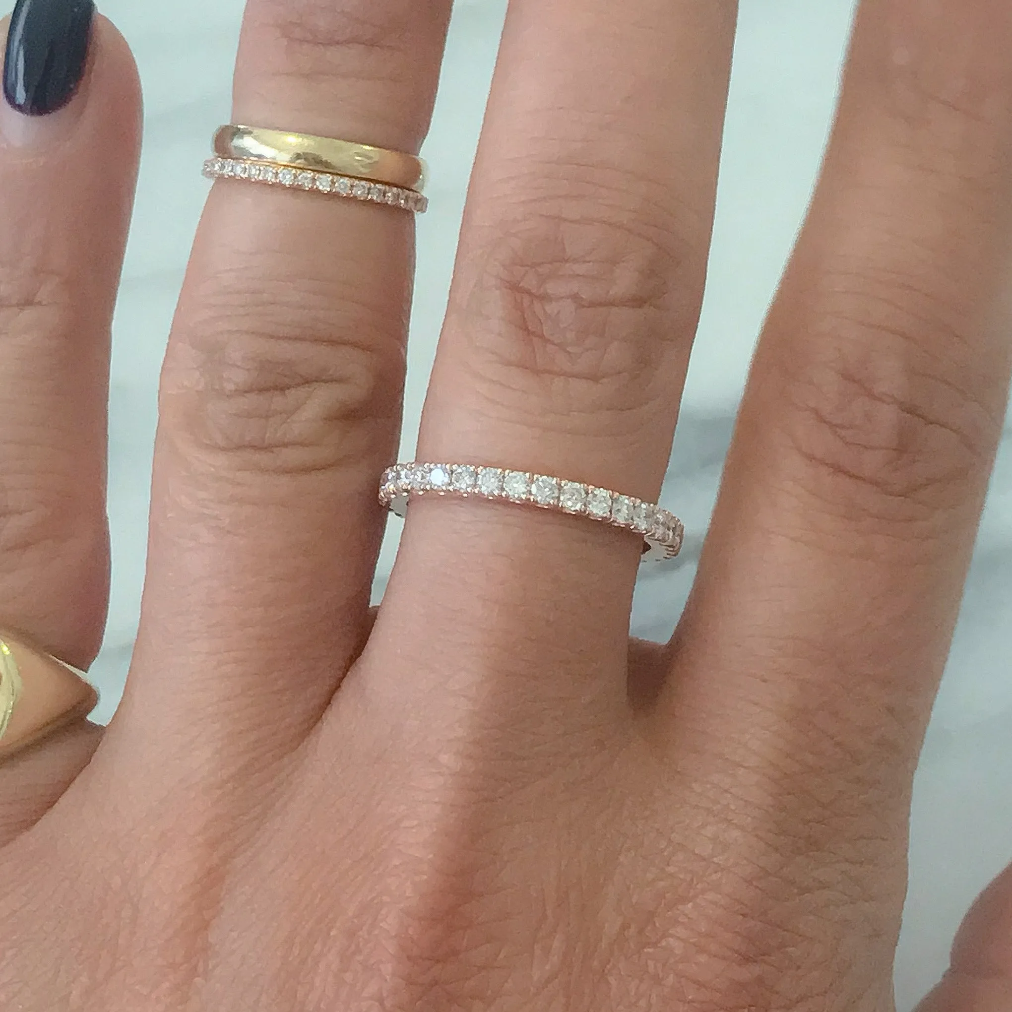 14K Gold Pavé Diamond Full Eternity Band