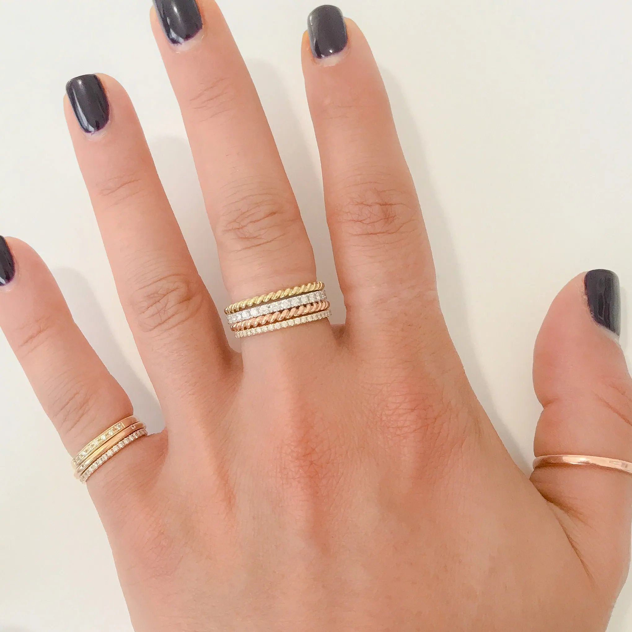 14K Gold Pavé Diamond Half Eternity Band