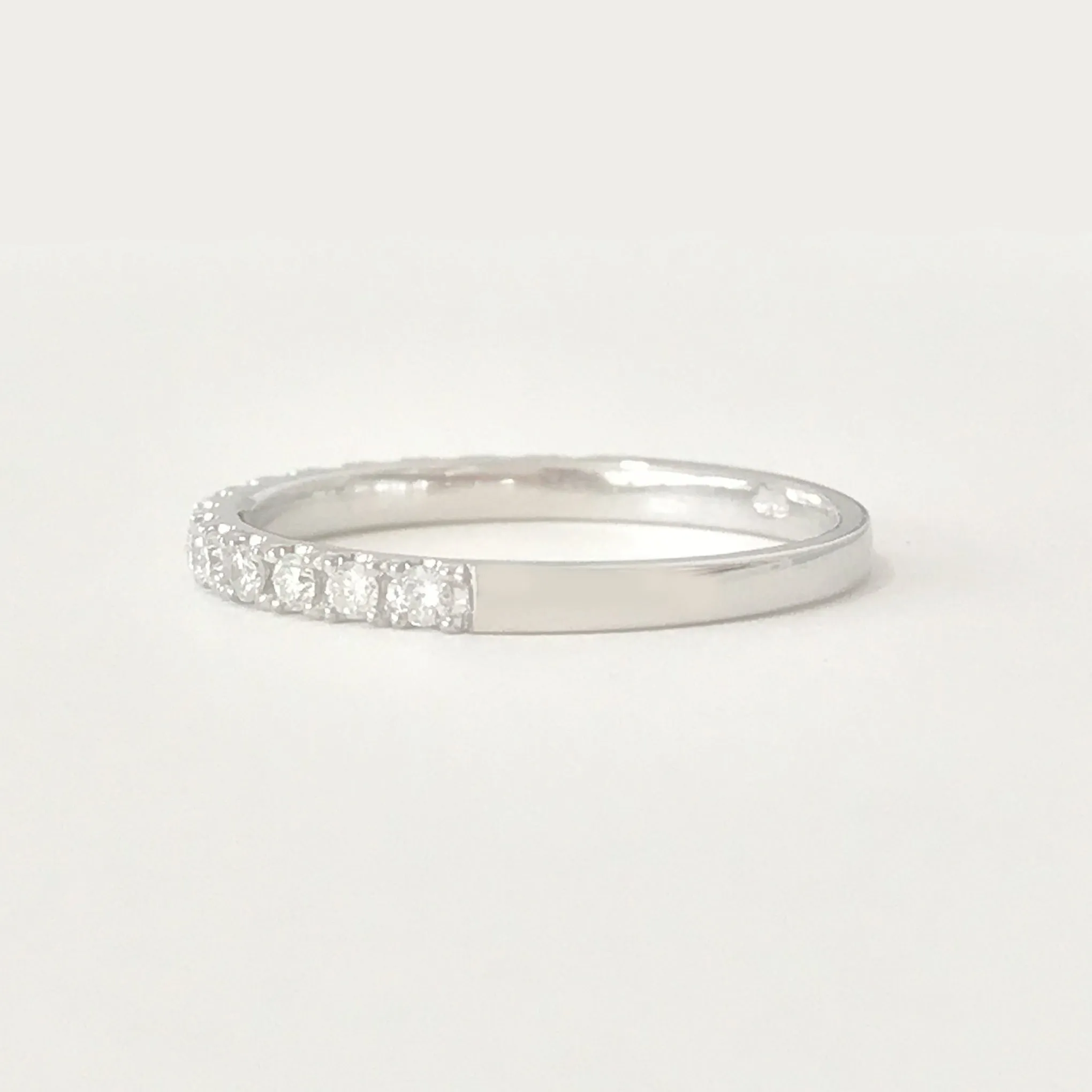 14K Gold Pavé Diamond Half Eternity Band