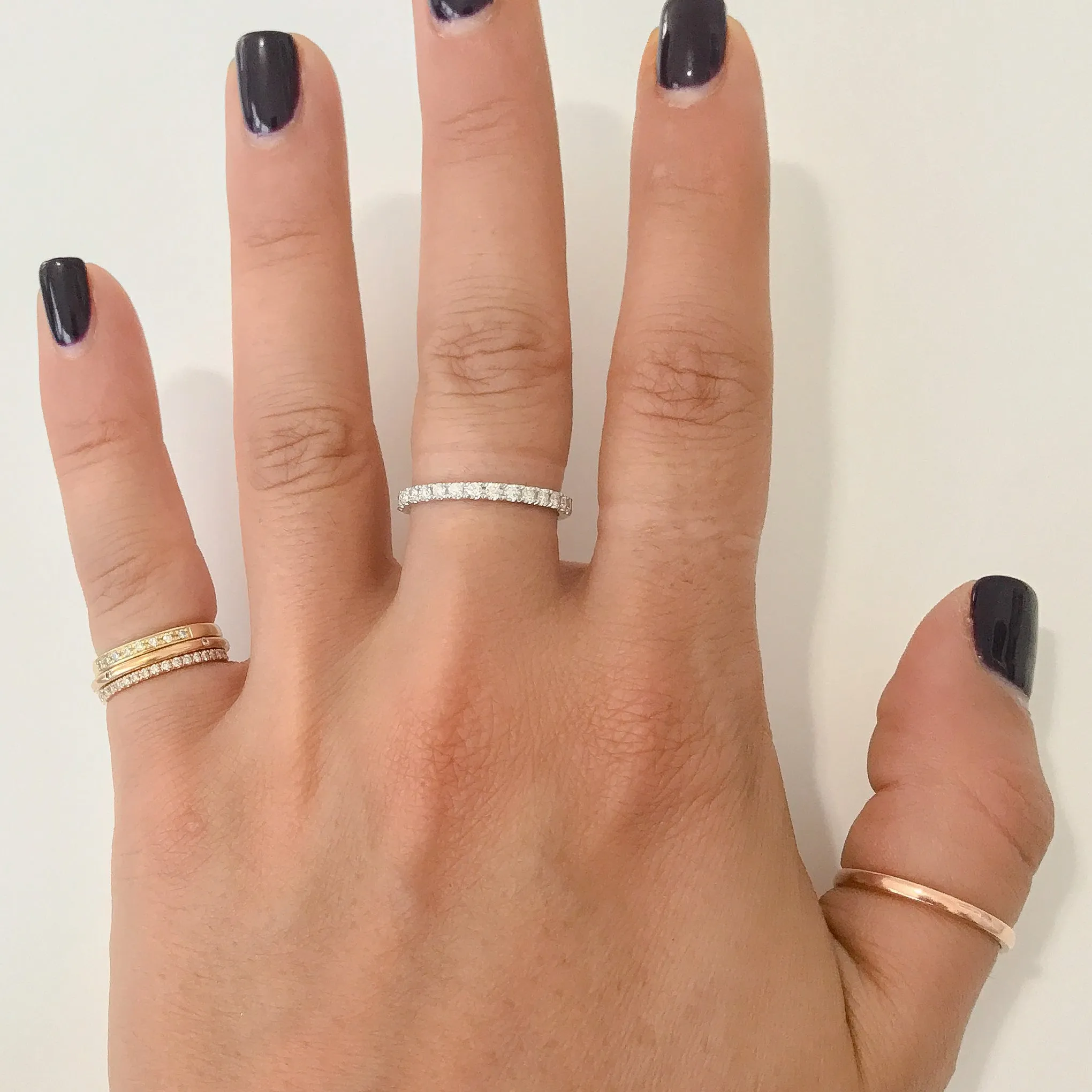 14K Gold Pavé Diamond Half Eternity Band