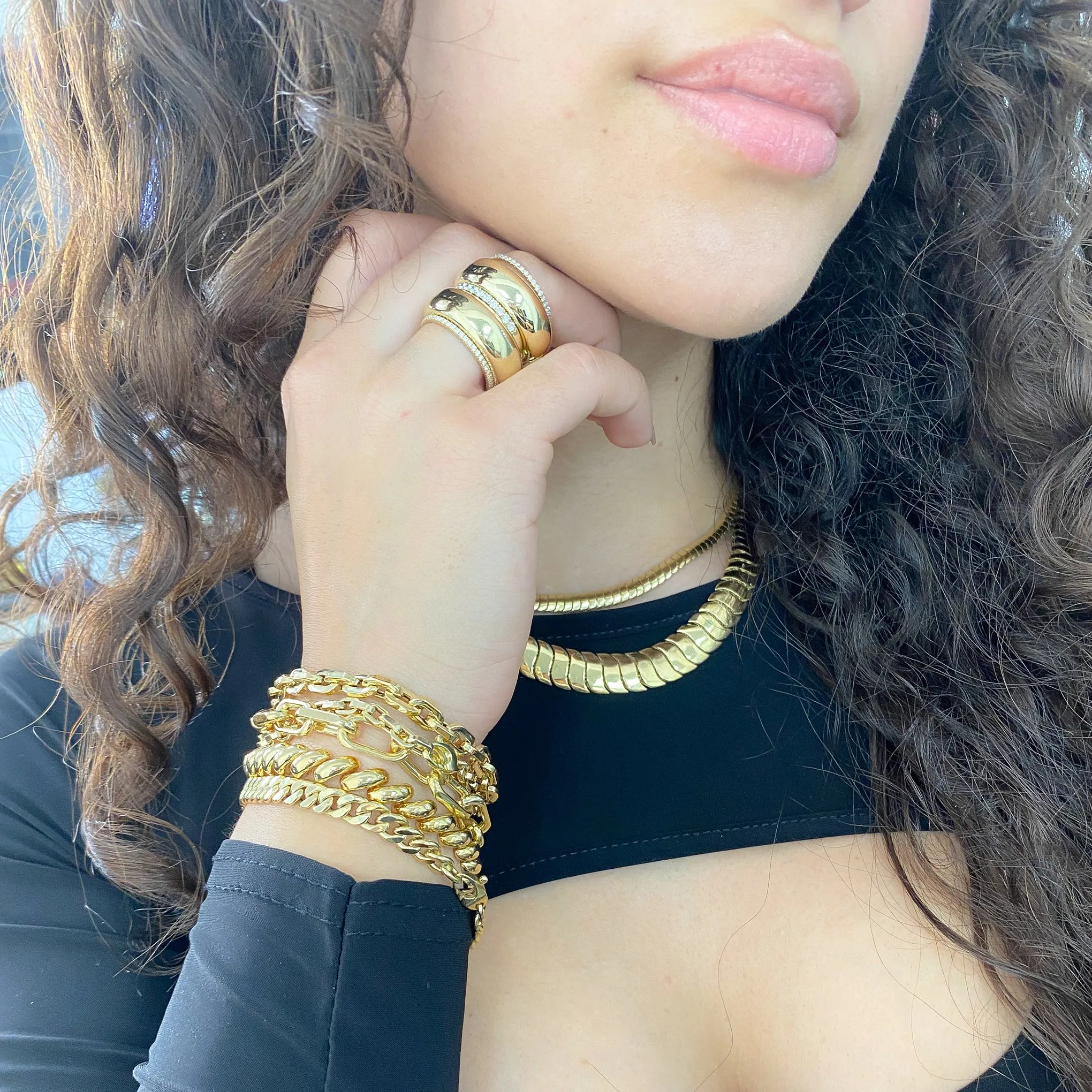 14K Gold Pavé Diamond Half Eternity Band