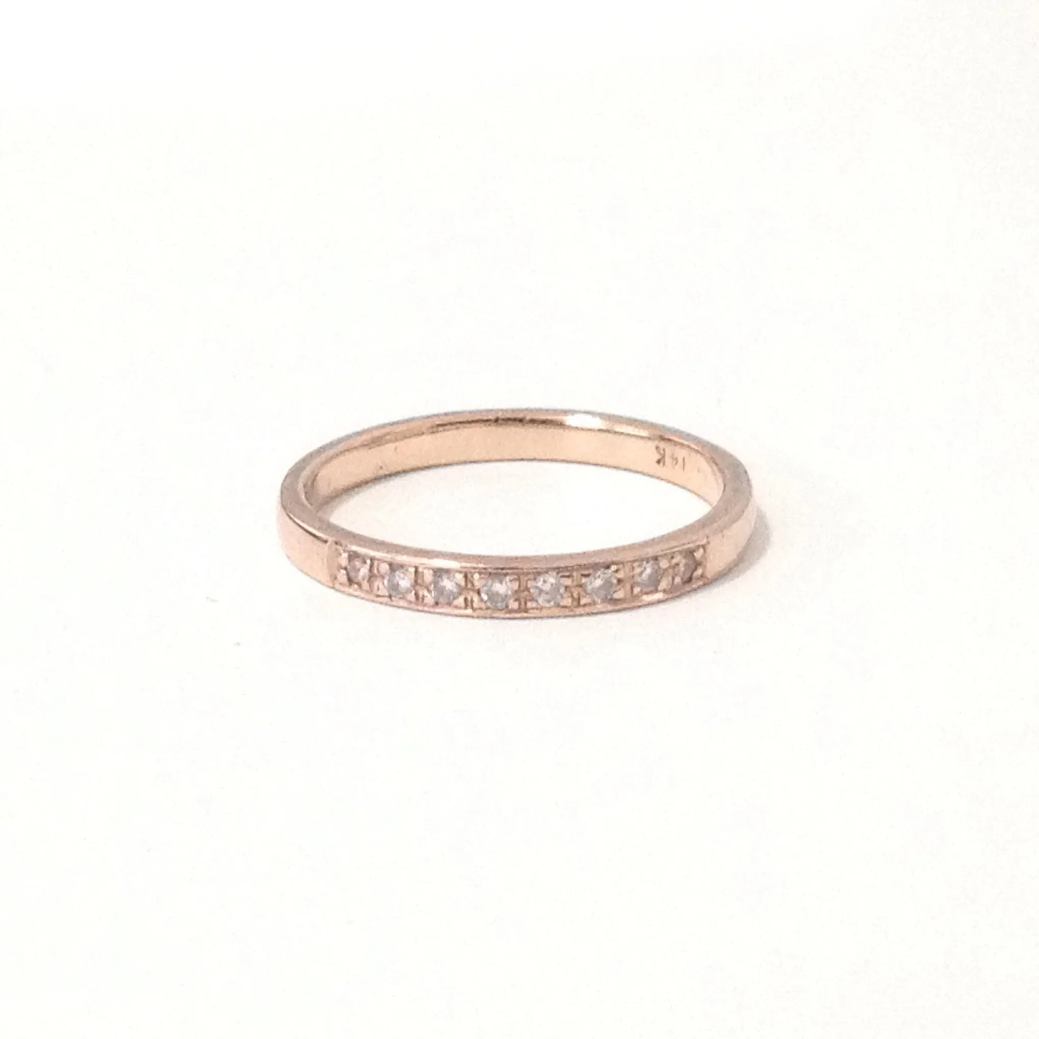 14K Gold Pavé Diamond Quarter Eternity Band