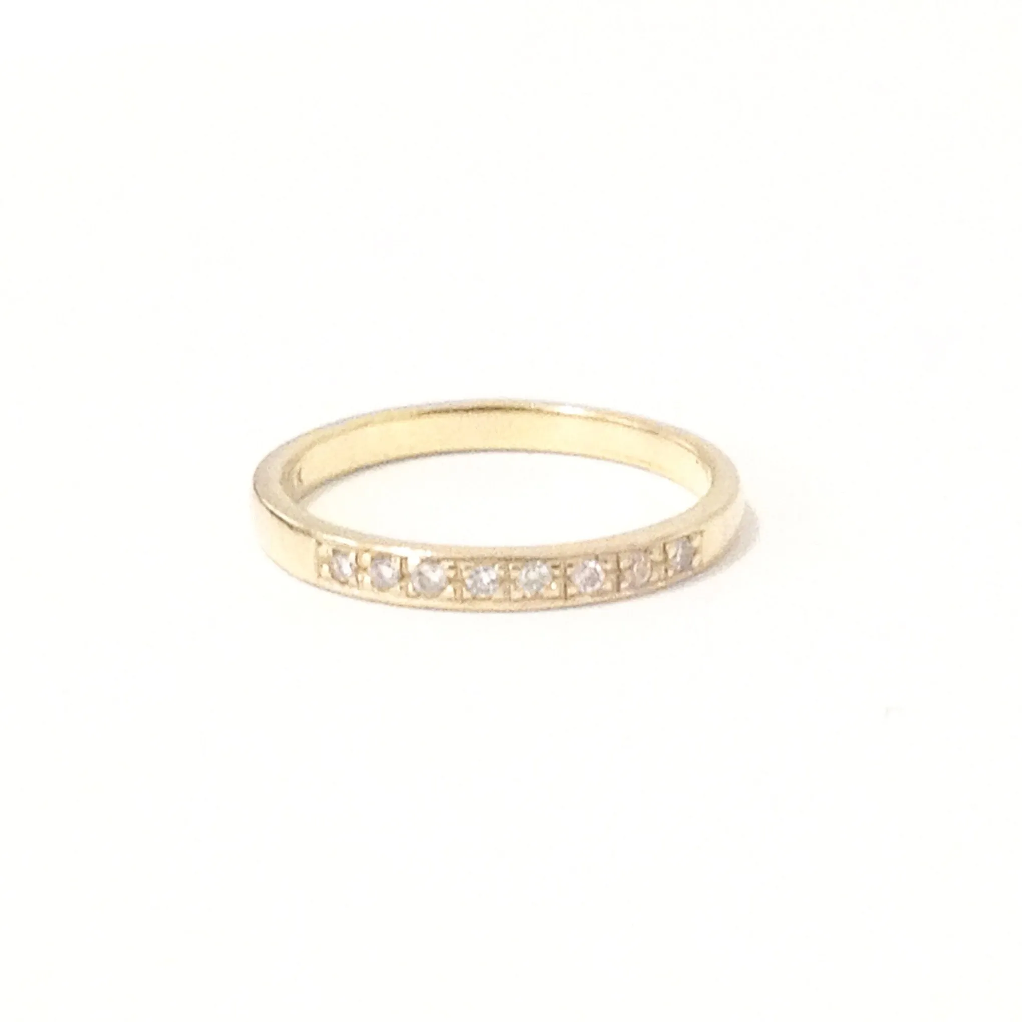 14K Gold Pavé Diamond Quarter Eternity Band