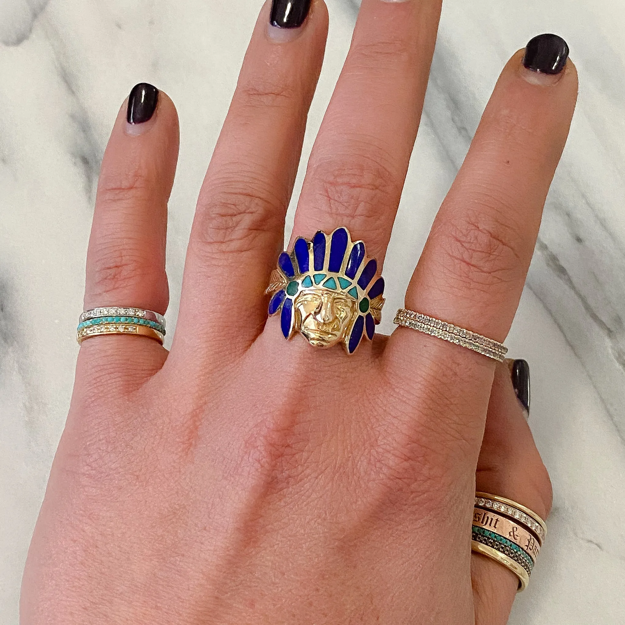 14K Gold Pavé Diamond Quarter Eternity Band