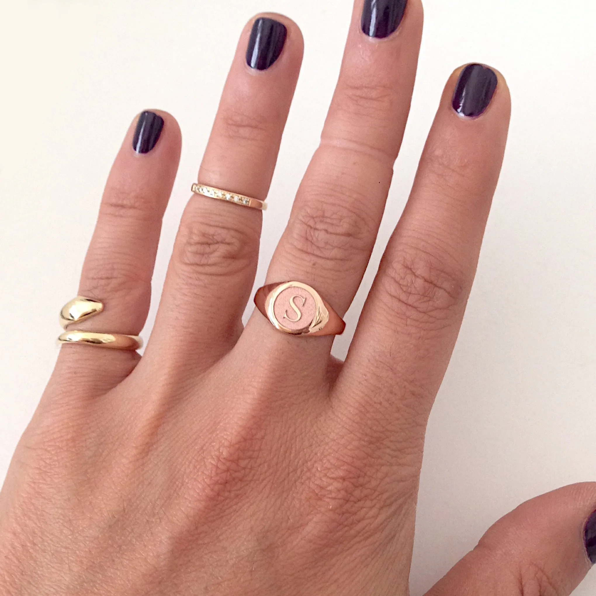 14K Gold Pavé Diamond Quarter Eternity Band