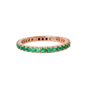 14K Gold Pavé Emerald Full Eternity Band