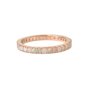 14K Gold Pavé Opal Gemstone Full Eternity Band