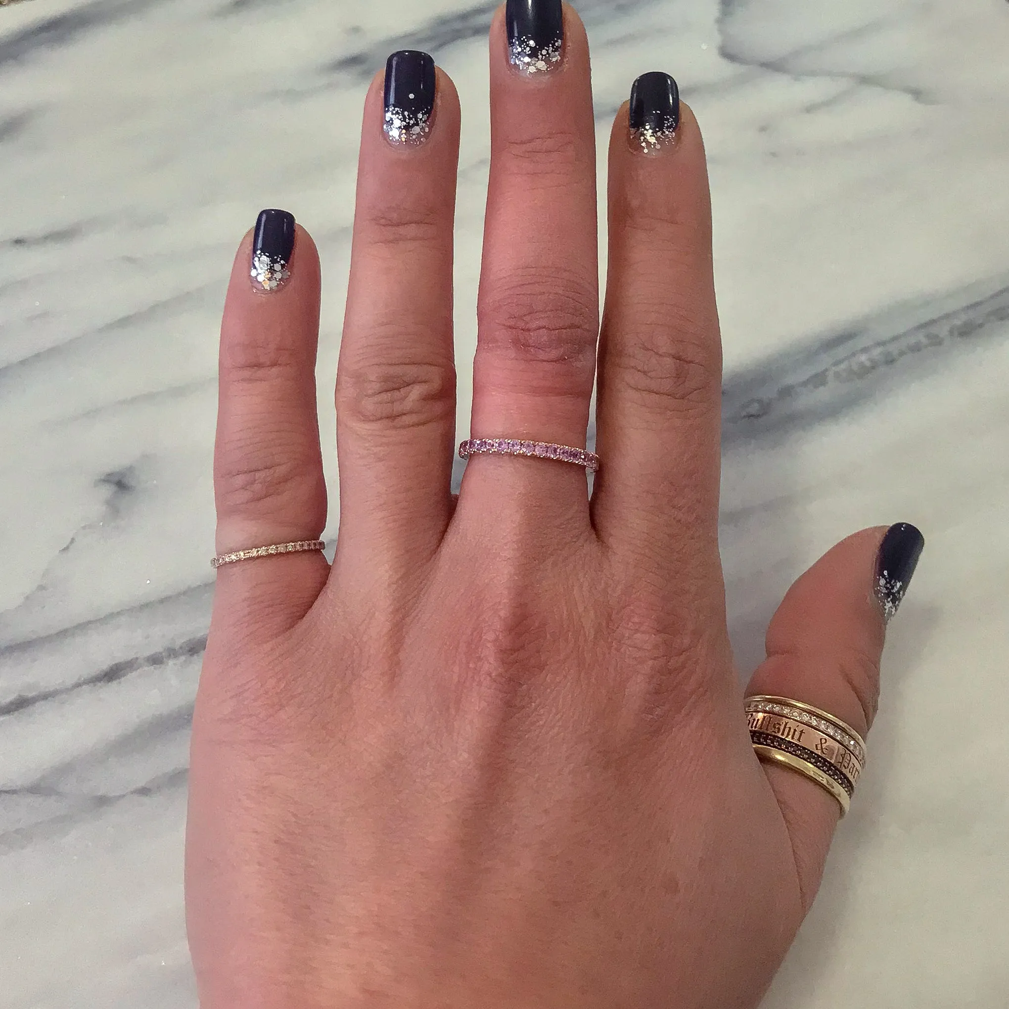 14K Gold Pavé Purple Sapphire Full Eternity Band