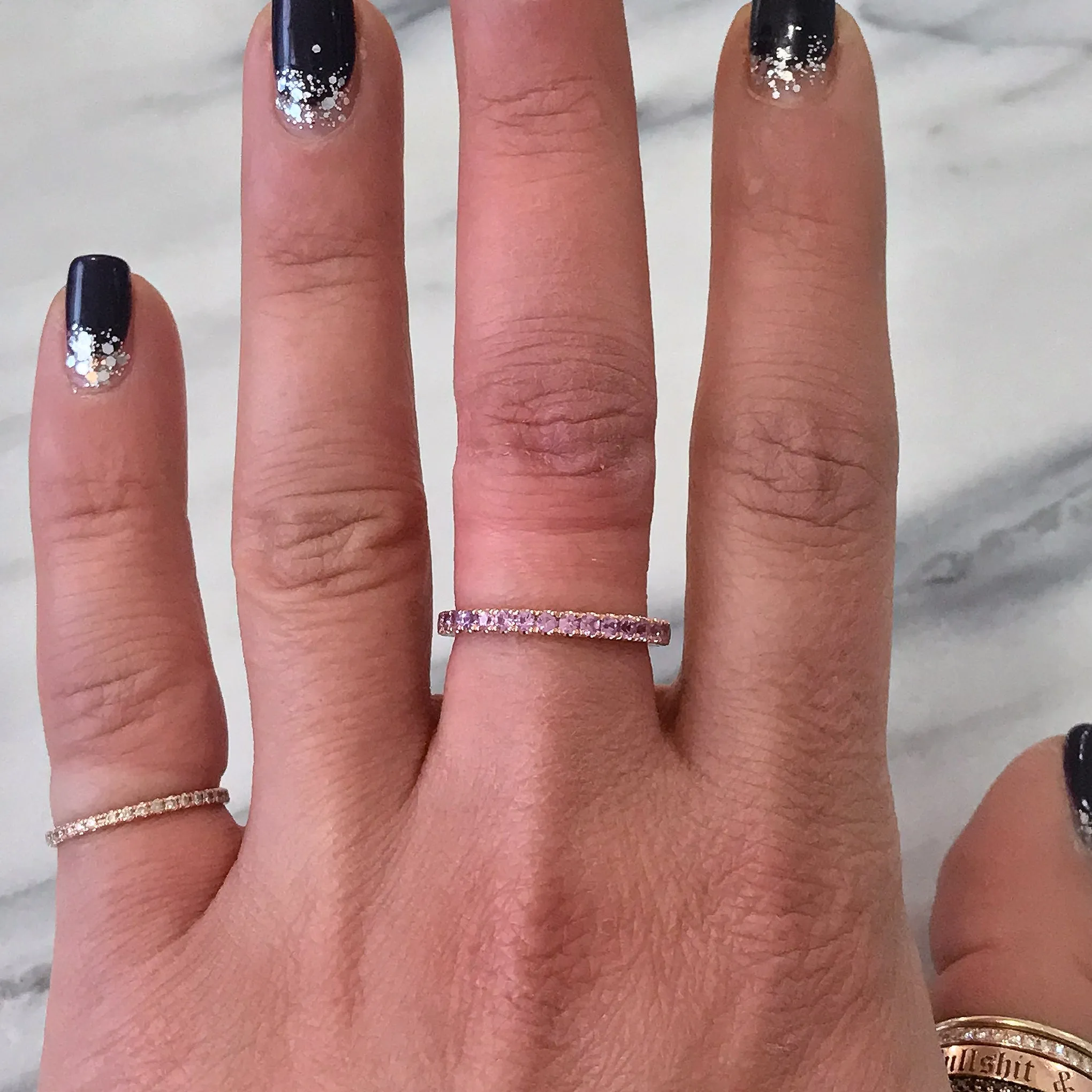 14K Gold Pavé Purple Sapphire Full Eternity Band