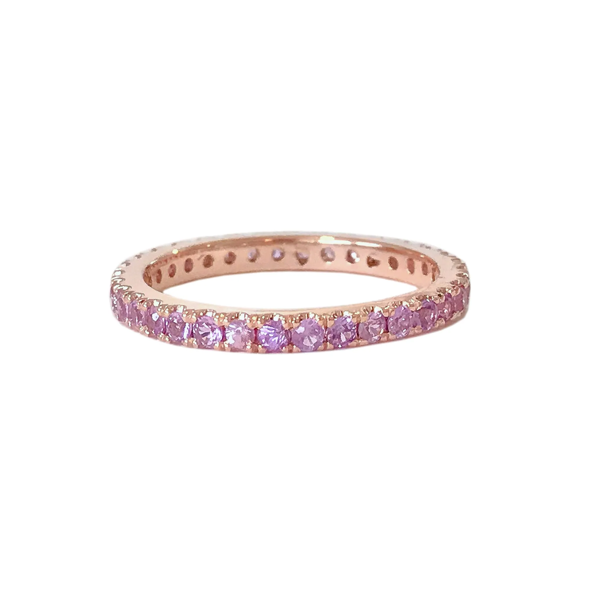 14K Gold Pavé Purple Sapphire Full Eternity Band