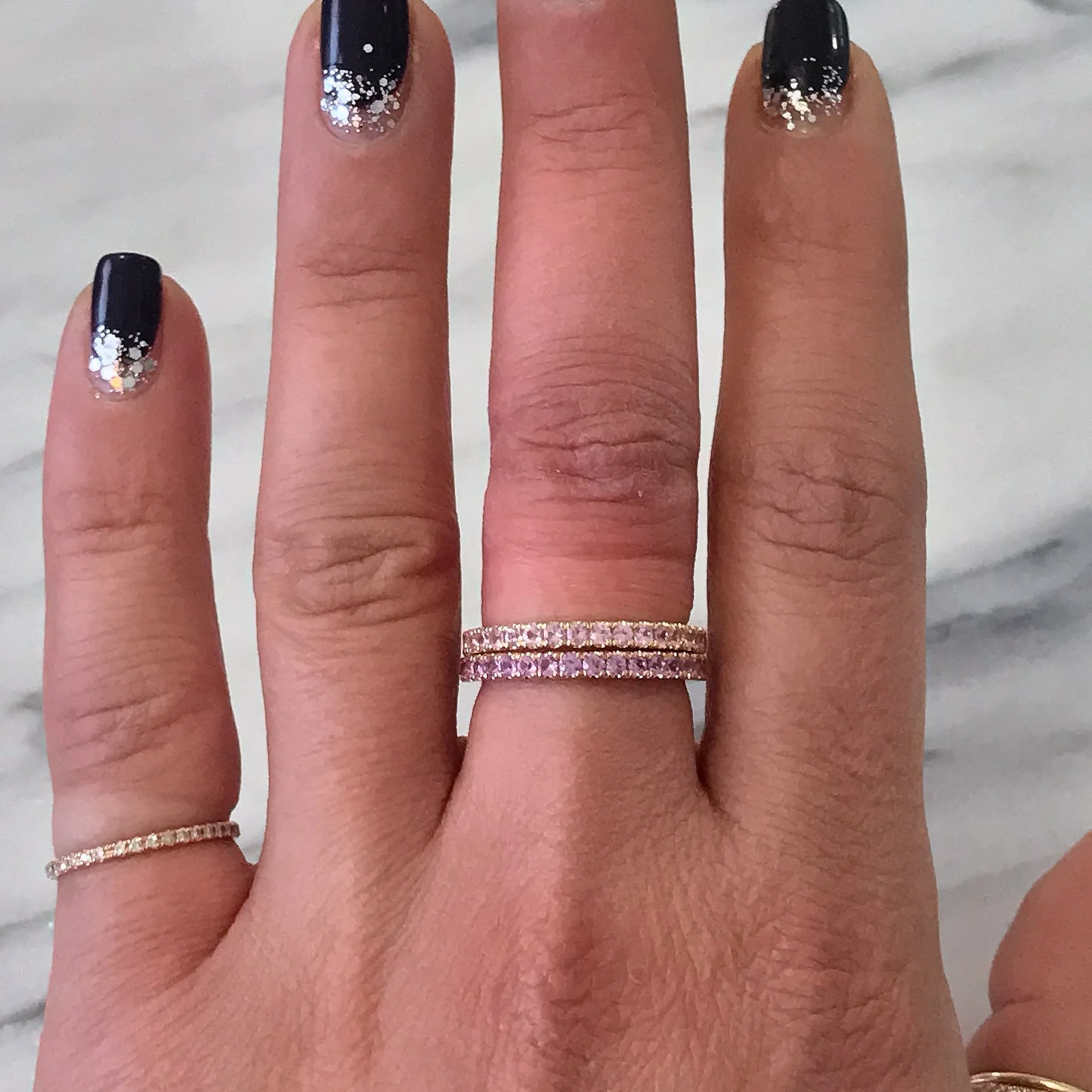 14K Gold Pavé Purple Sapphire Full Eternity Band
