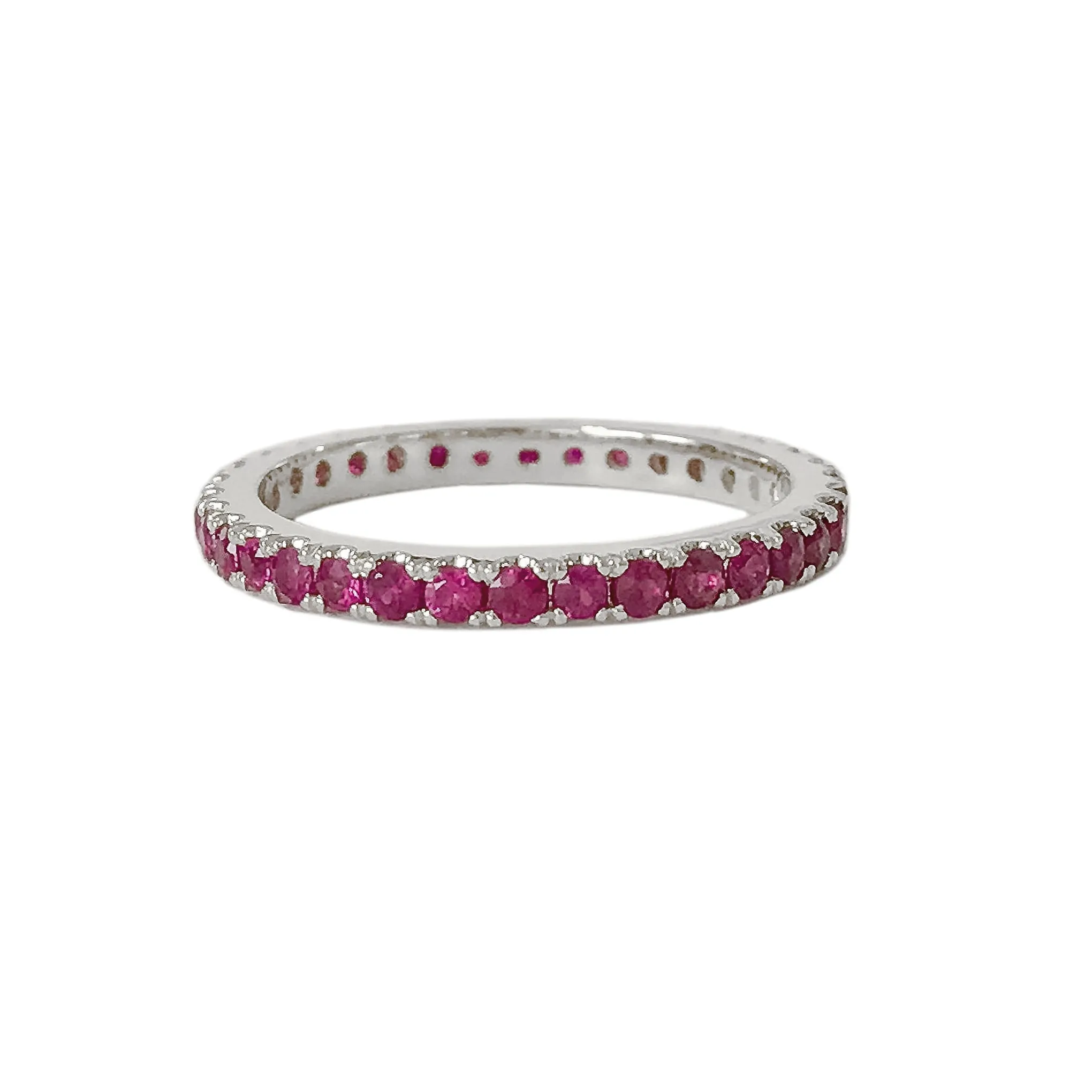 14K Gold Pavé Ruby Full Eternity Band