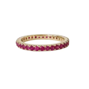 14K Gold Pavé Ruby Full Eternity Band