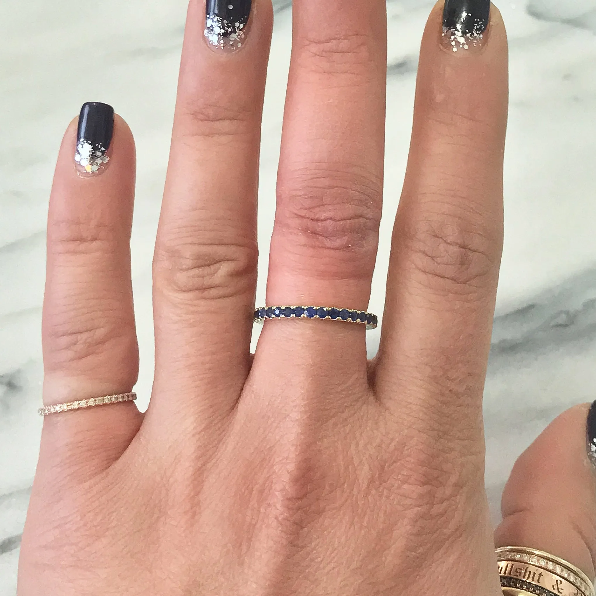 14K Gold Pavé Sapphire Full Eternity Band