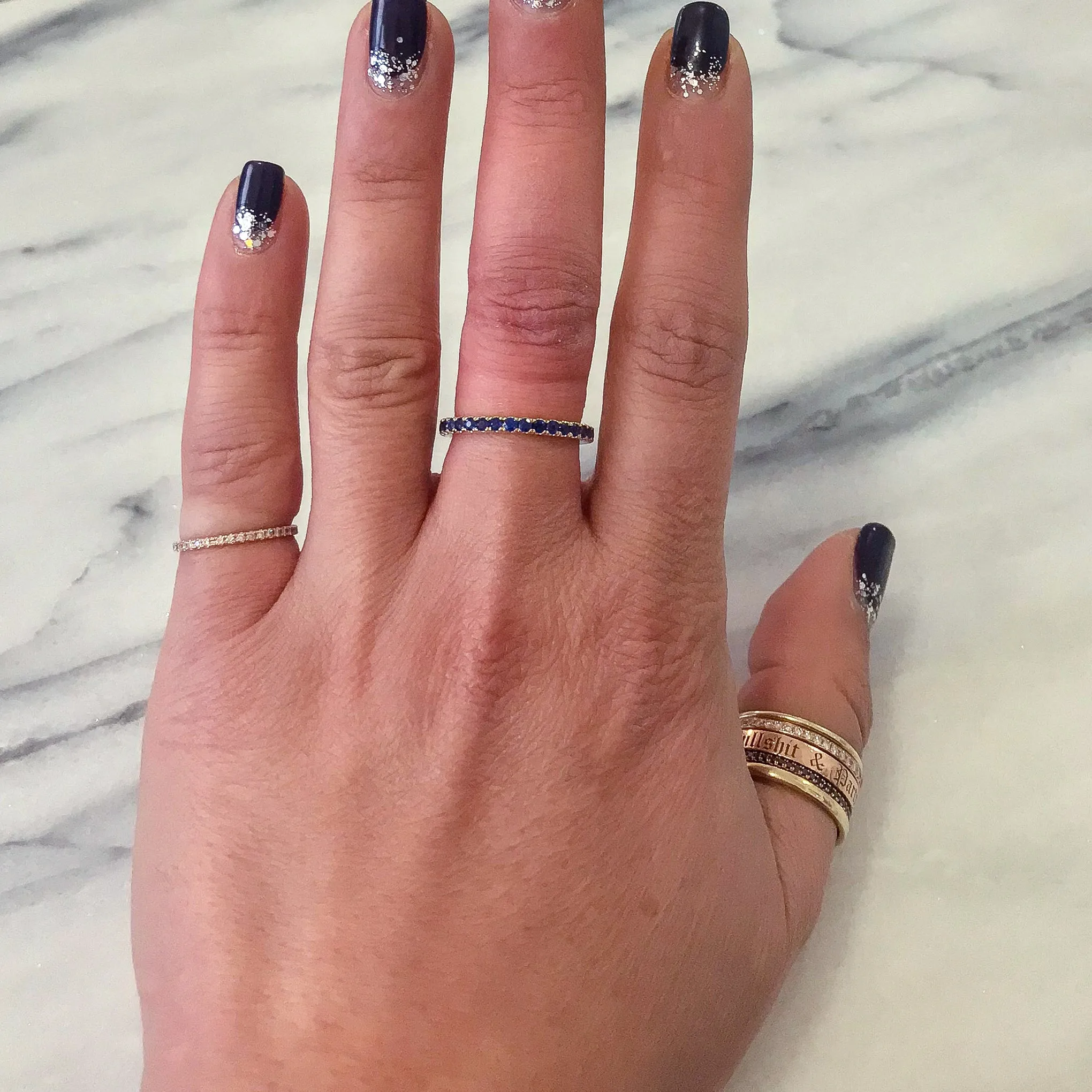 14K Gold Pavé Sapphire Full Eternity Band