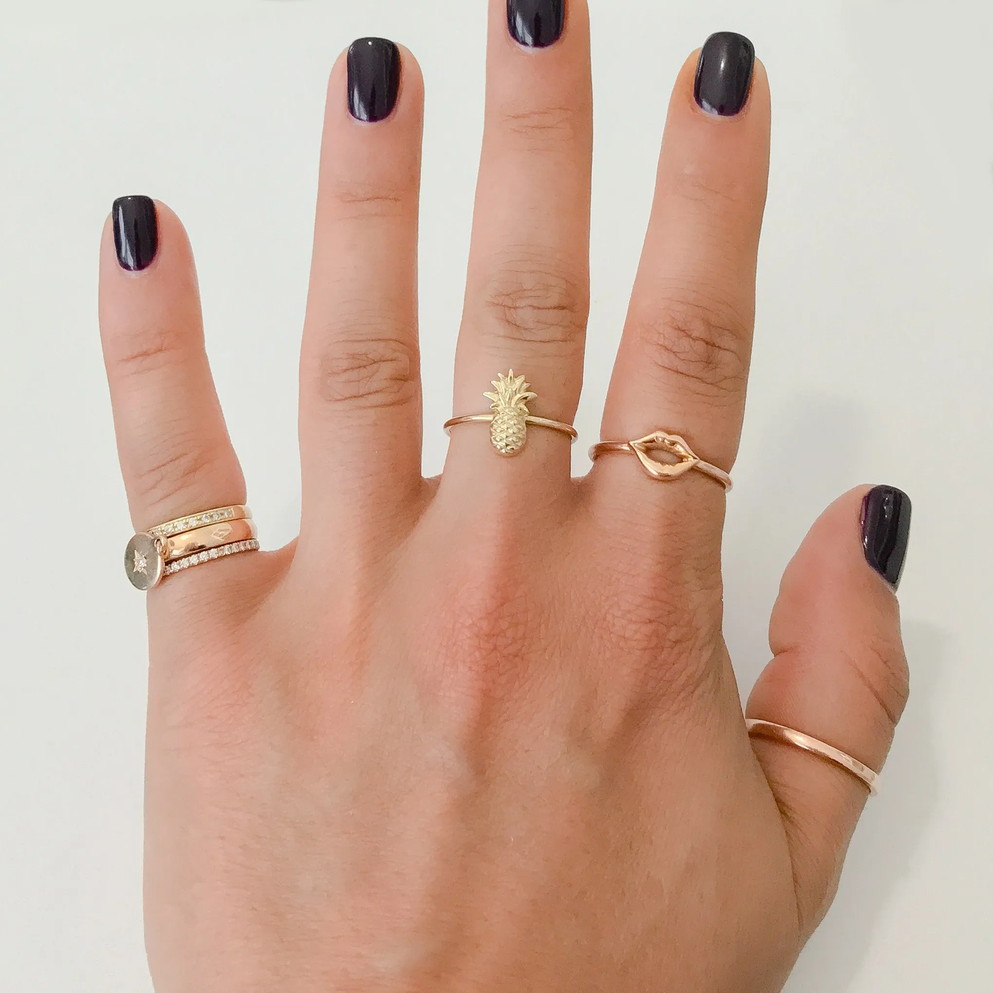 14K Gold Pineapple Ring