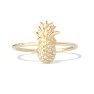 14K Gold Pineapple Ring