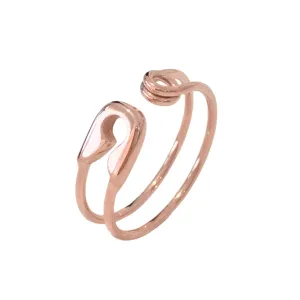 14K Gold Safety Pin Ring