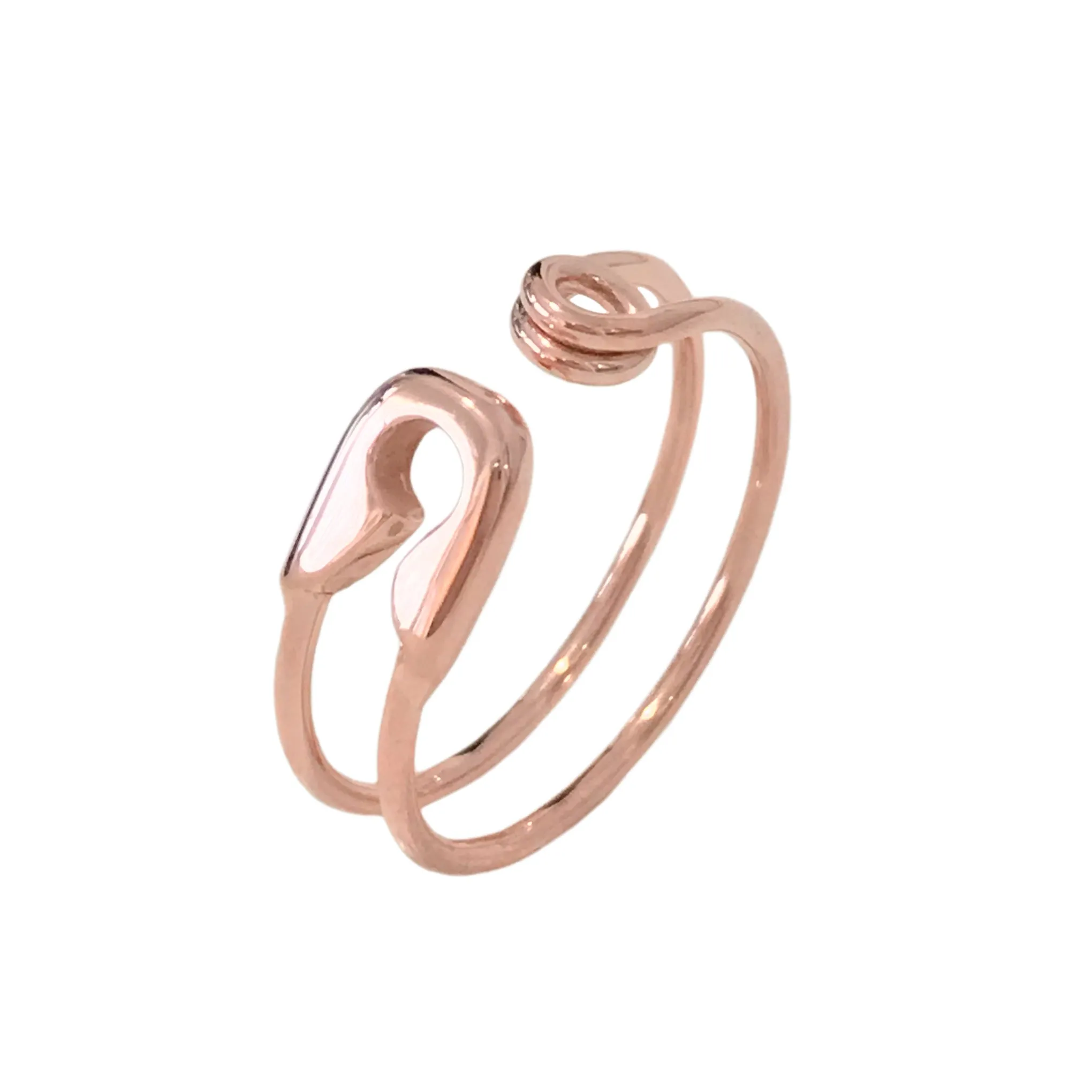 14K Gold Safety Pin Ring