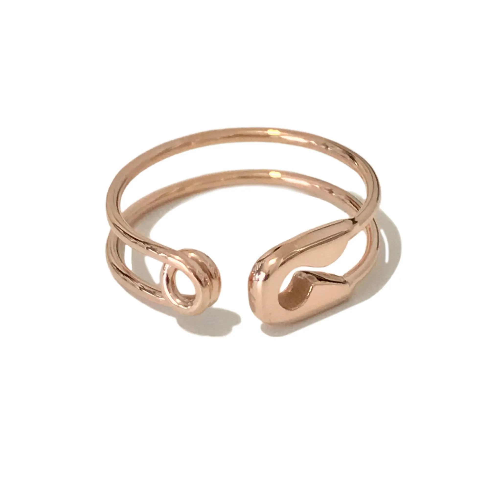 14K Gold Safety Pin Ring