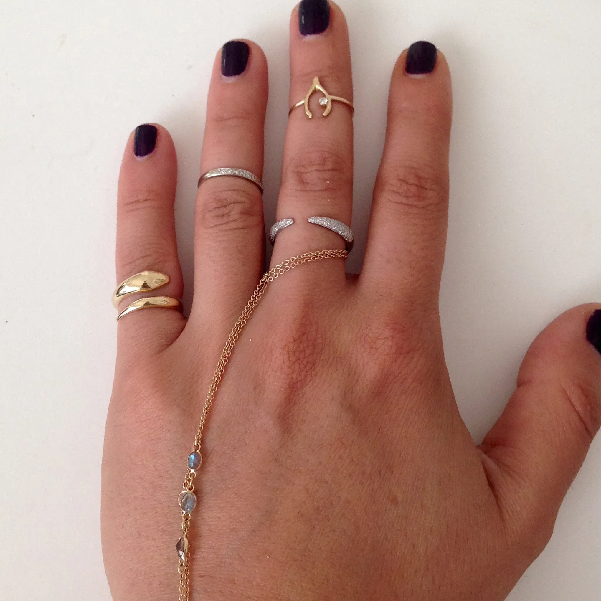 14K Gold Snake Wrap Bypass Ring