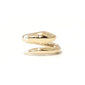 14K Gold Snake Wrap Bypass Ring