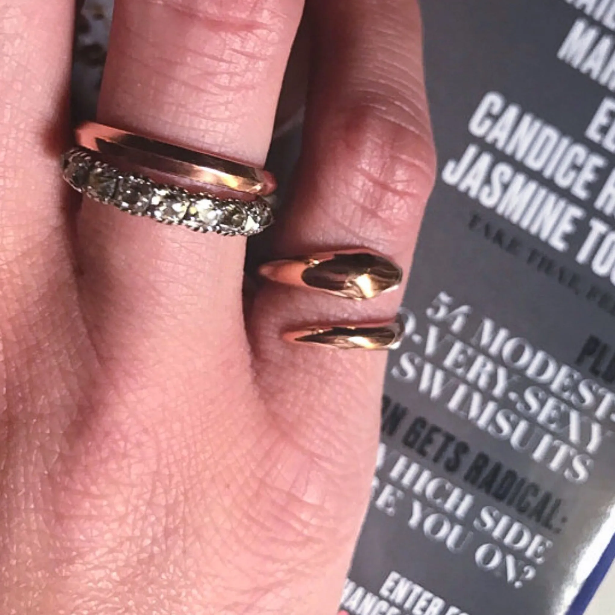 14K Gold Snake Wrap Bypass Ring
