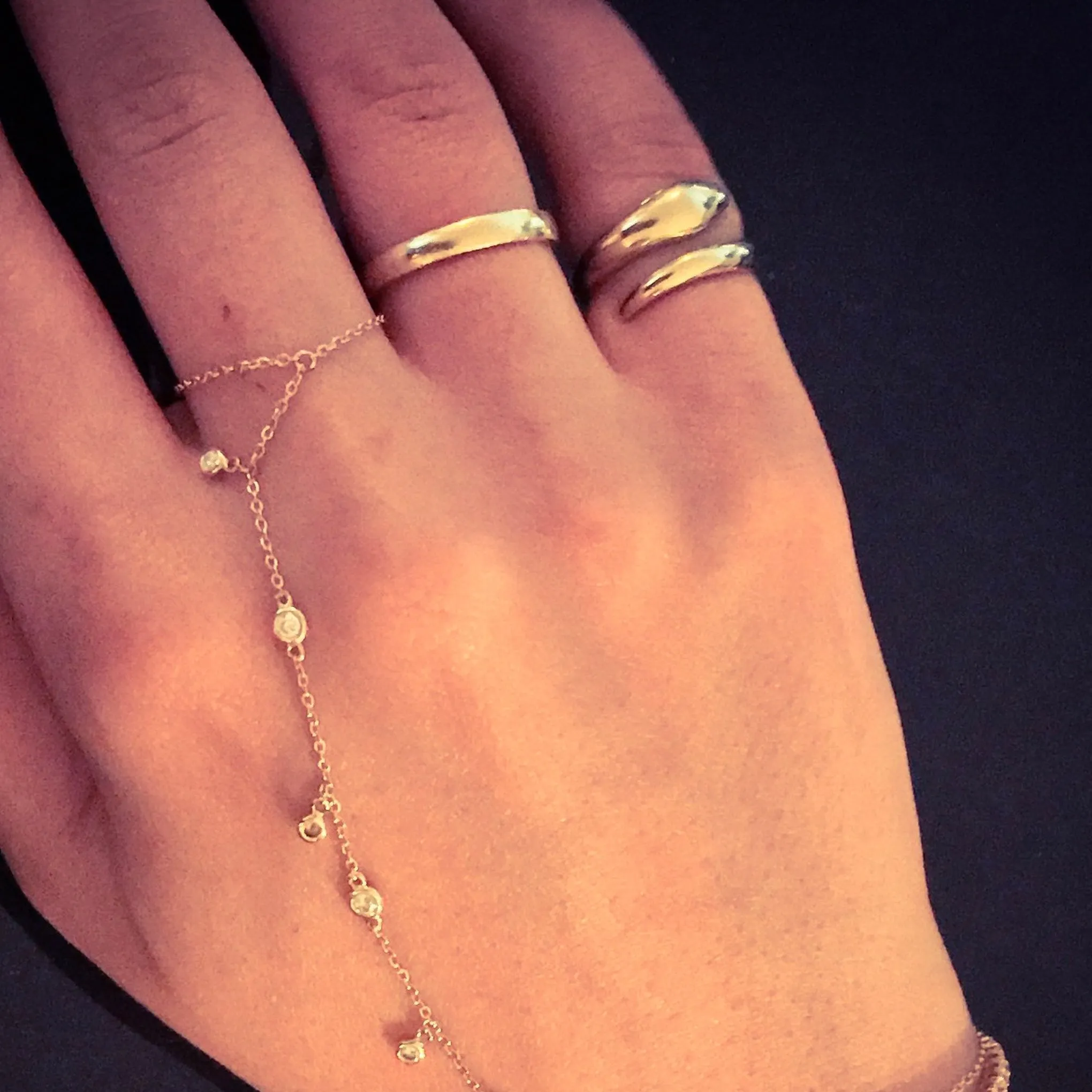 14K Gold Snake Wrap Bypass Ring