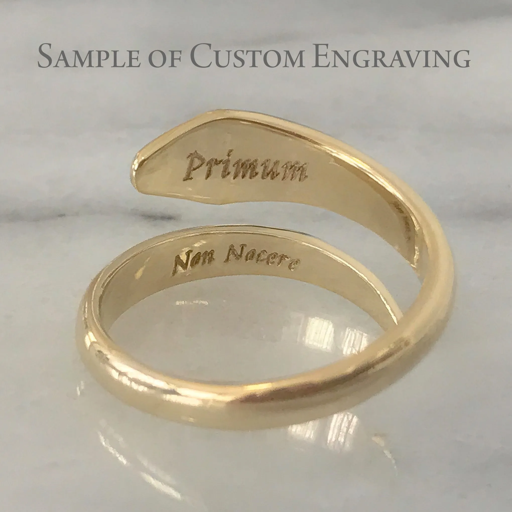 14K Gold Snake Wrap Bypass Ring