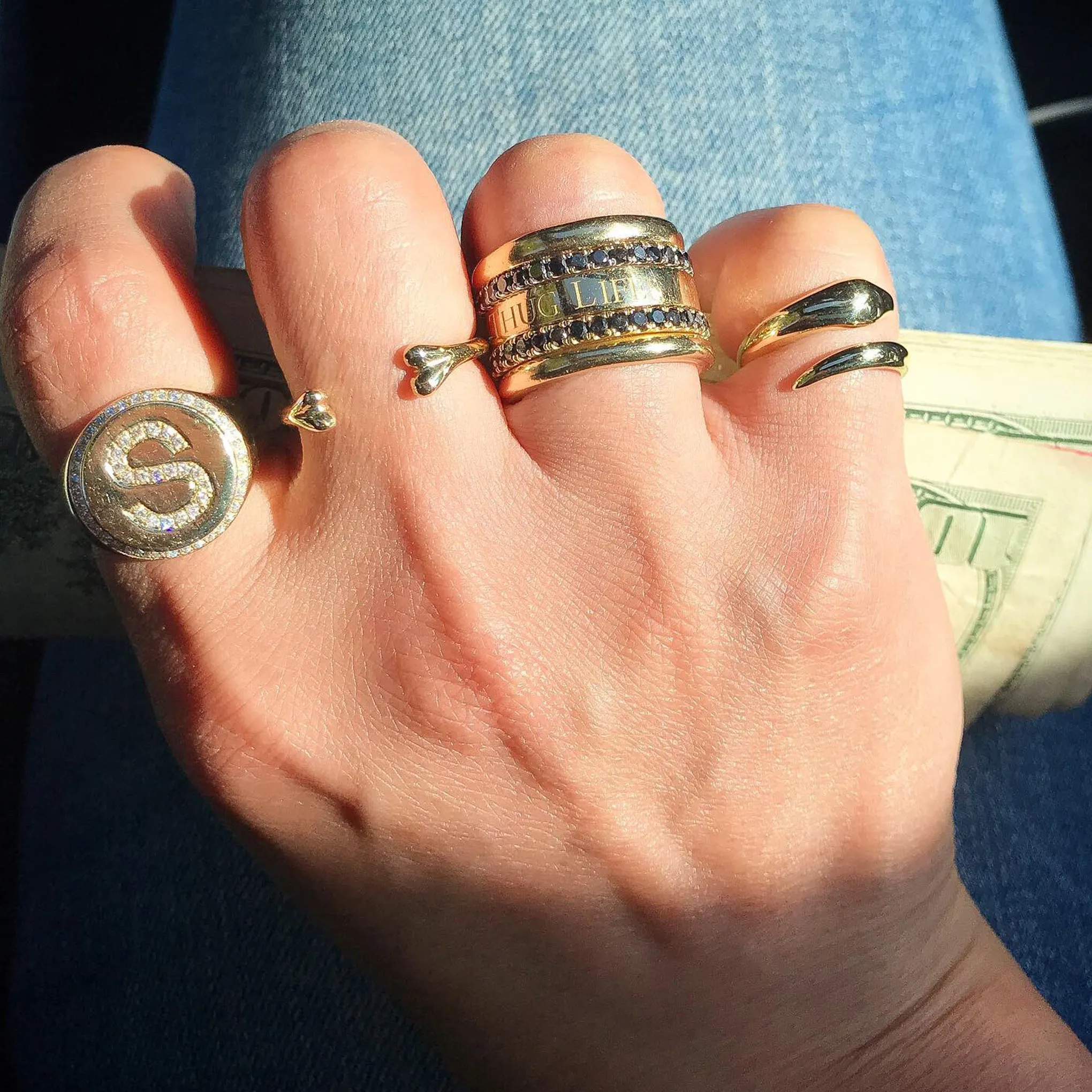 14K Gold Snake Wrap Bypass Ring