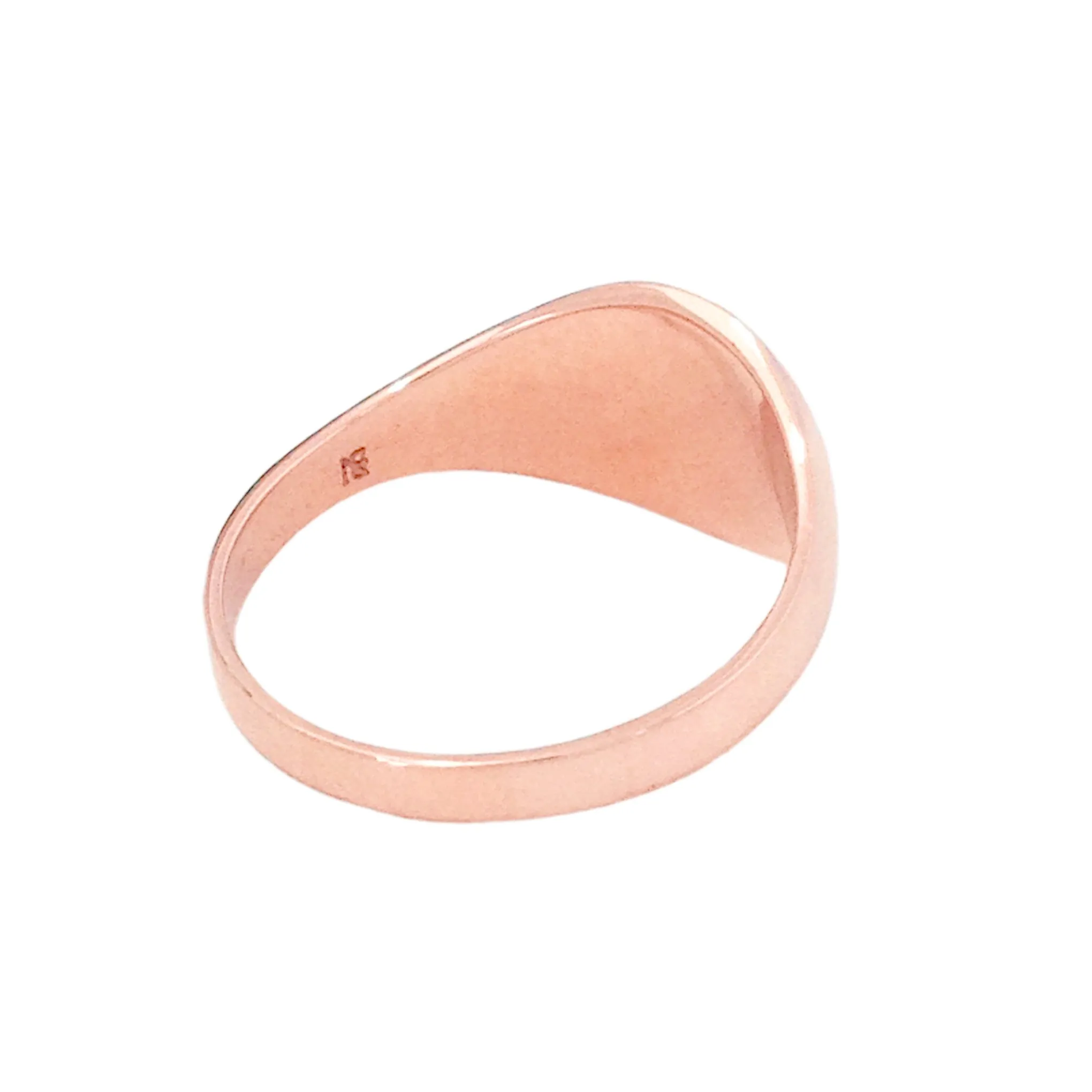 14K Gold Star Set Turquoise Round Signet Ring