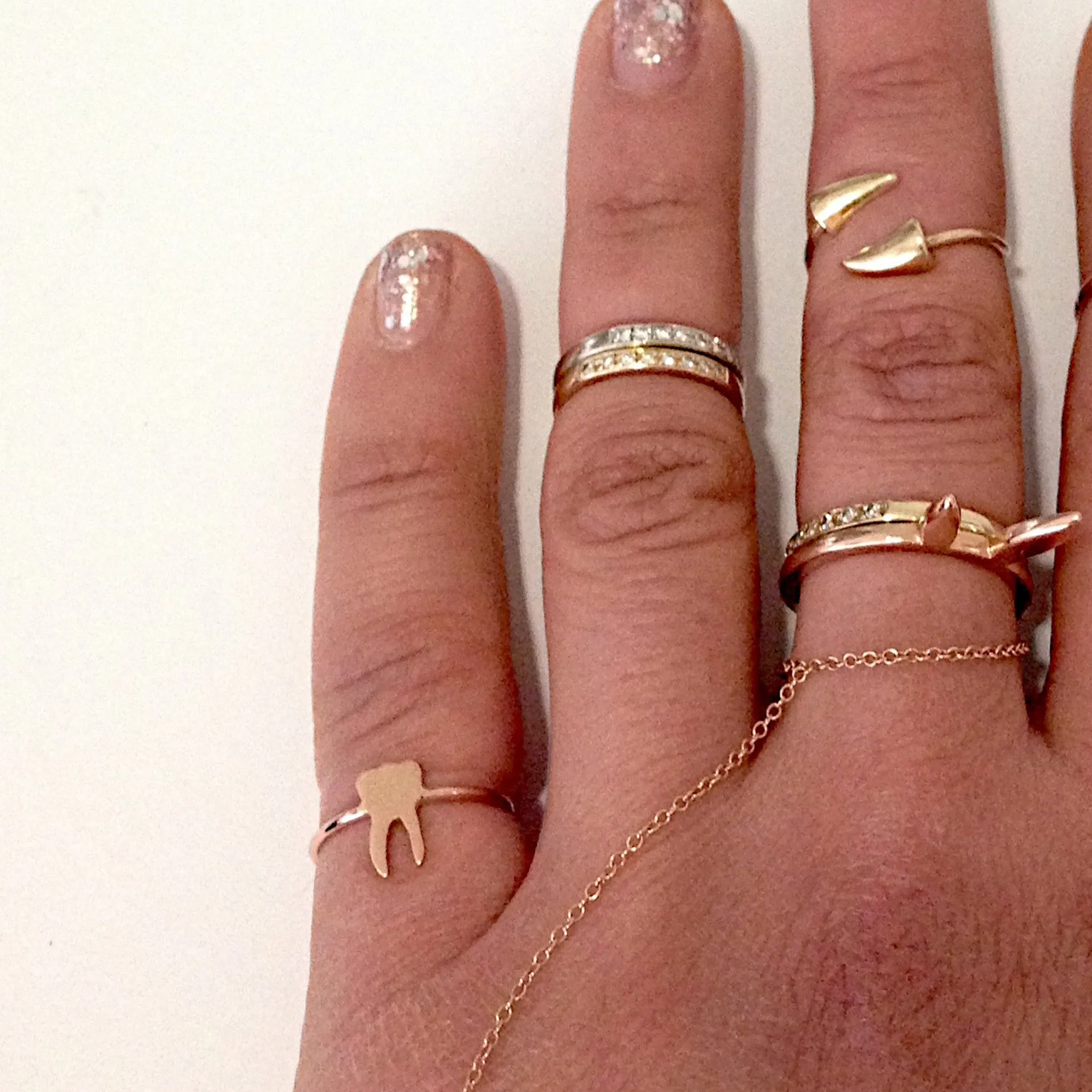 14K Gold Tooth Ring