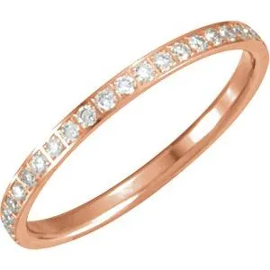14K Rose 3/8 CTW Diamond Eternity Band Size 5