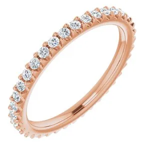 14K Rose 3/8 CTW Diamond Eternity Band Size 6.5