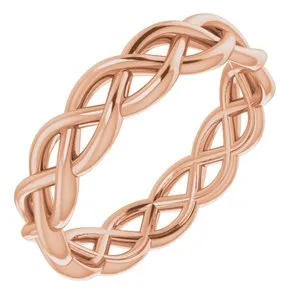 14K Rose 4.7 mm Woven-Design Band Size 7