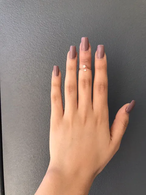 14K Rose Gold Split Diamond Midi Ring