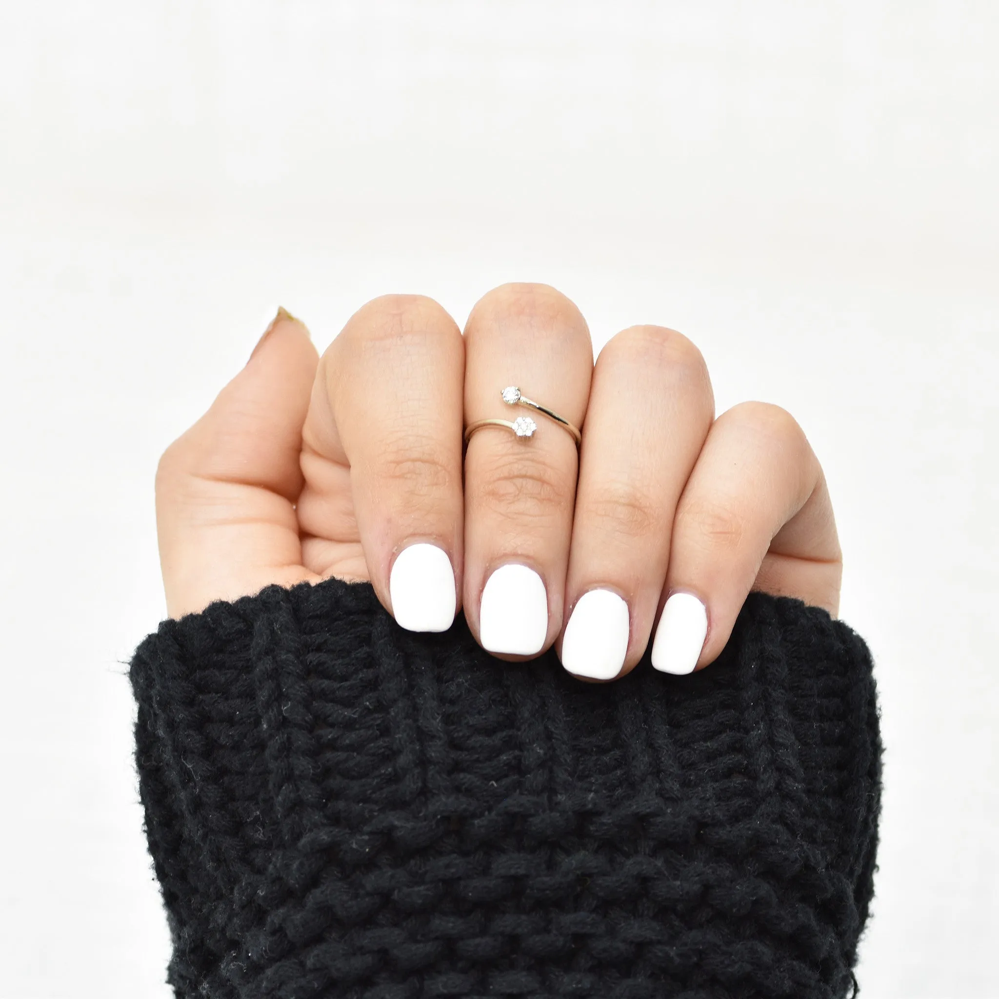 14K Rose Gold Split Diamond Midi Ring