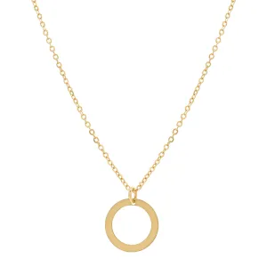 14k Solid Gold Circle Cutout Necklace