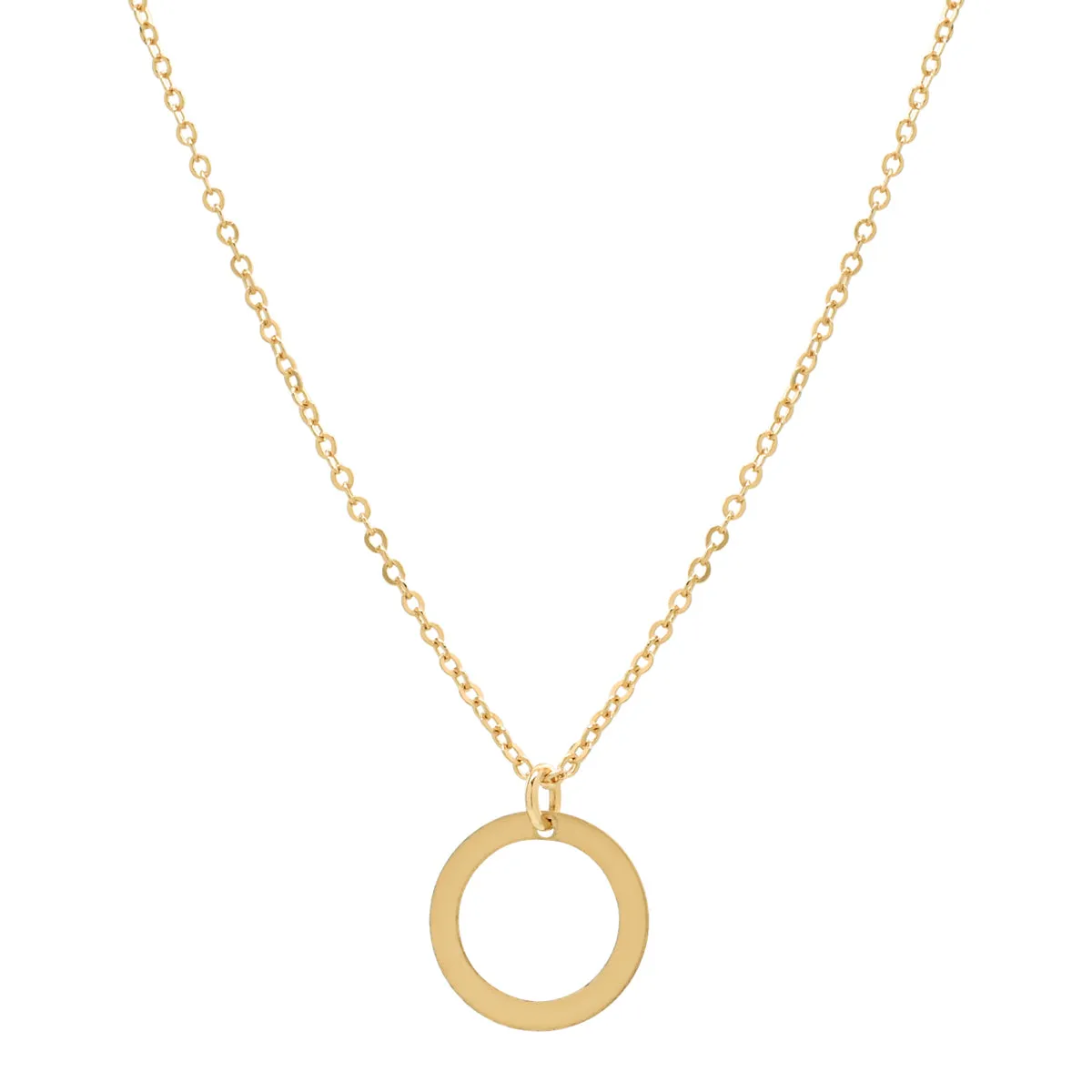 14k Solid Gold Circle Cutout Necklace