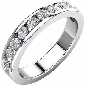 14K White 3/4 CTW Diamond Anniversary Band Size 6