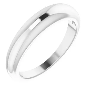 14K White 4 mm Petite Dome Ring