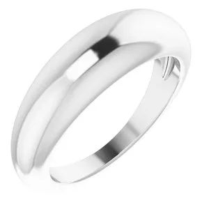 14K White 6 mm Petite Dome Ring