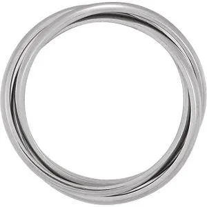14k White Gold 2.5mm 3-Band Rolling Ring Size 9
