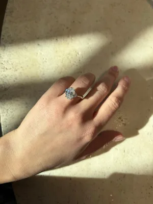 14k White Gold (Sample Sale) OG PO47236 The Nouveau | Oval | 2mm Band (Sample Sale) Oval 4CT, F, VVS2 /B143ALT/ GIA 6227831553 / LAB DIAMOND| 7  10432 Resizing Upon Request, Includes Warranty and Care Plan, No Returns or Exchanges, Final Sale