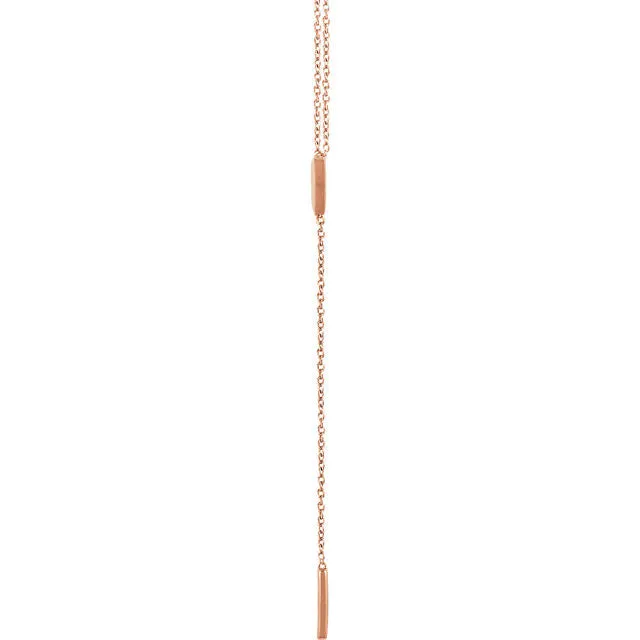 14K White Triangle & Bar Y 16-18" Necklace