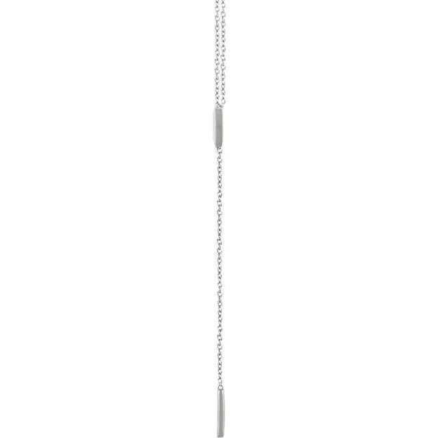 14K White Triangle & Bar Y 16-18" Necklace
