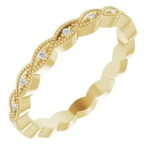 14K Yellow .07 CTW Diamond Eternity Band Size 7