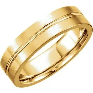 14K Yellow 6 mm Design Band Size 8.5