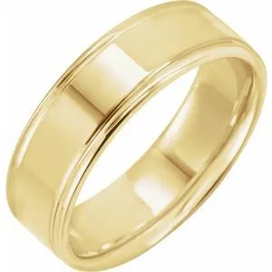 14K Yellow 7 mm Grooved Band Size 11
